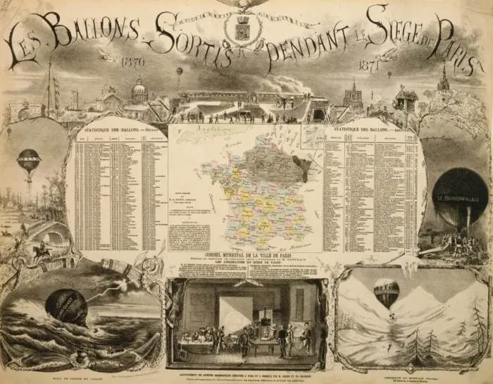 Framed Print : Le ballons sortis pendant le Siege de Paris, 1870-1871 Framed Print : Le ballons sortis pendant le Siege de Paris, 1870-1871
