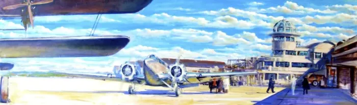 Framed Print : Le Bourget Airport, Paris - Painting by Andrew McGeachy Framed Print : Le Bourget Airport, Paris - Painting by Andrew McGeachy