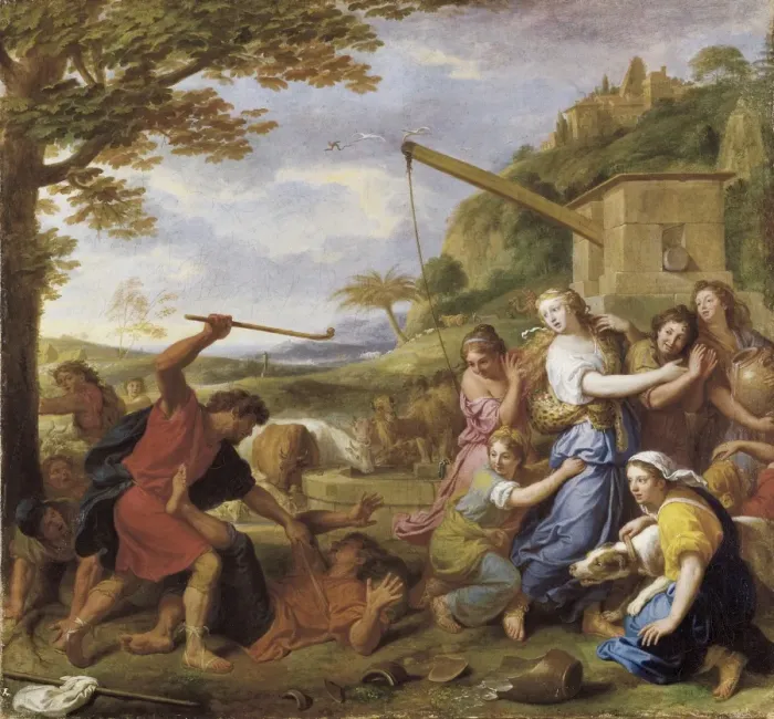Framed Print : Le Brun, Charles (1619-1690). Moses Defending Framed Print : Le Brun, Charles (1619-1690). Moses Defending