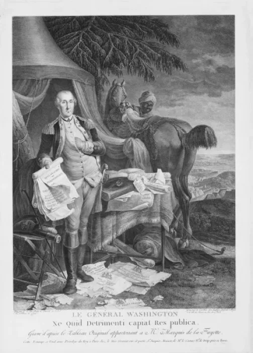 Framed Print : Le General Washington ne quid detrimenti capiat res publica Framed Print : Le General Washington ne quid detrimenti capiat res publica
