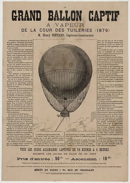 Le grand ballon captif a vapeur de la cour des Tuileries (18