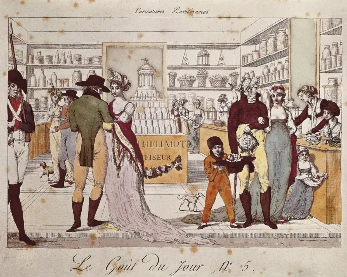 Framed Print : Le g&#x135d20du jour. Interior of a shop selling sweets