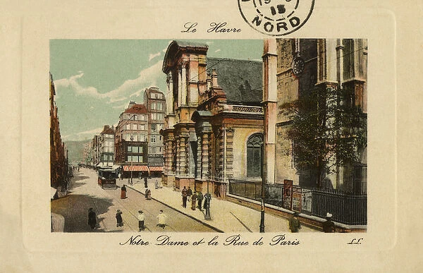 Le Havre, France - Notre Dame and the Rue de Paris
