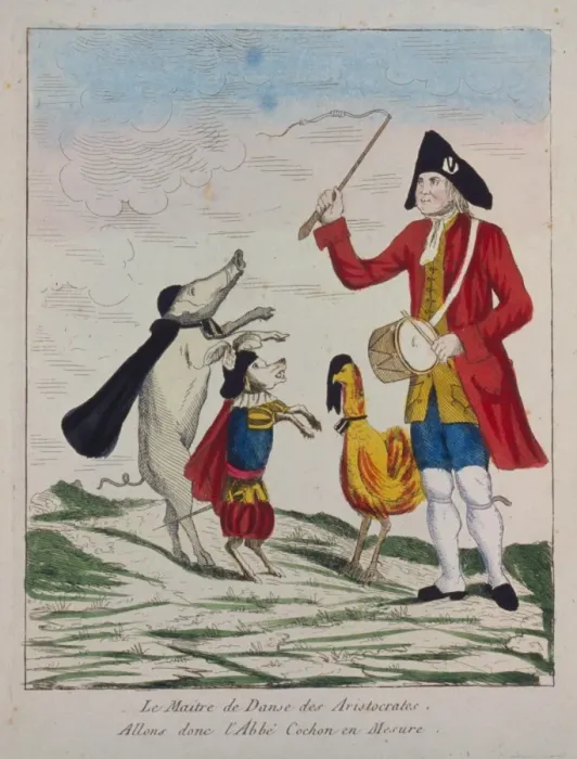 Framed Print : Le maitre de danse des aristocrates, allons donc l Abbe coch Framed Print : Le maitre de danse des aristocrates, allons donc l Abbe coch