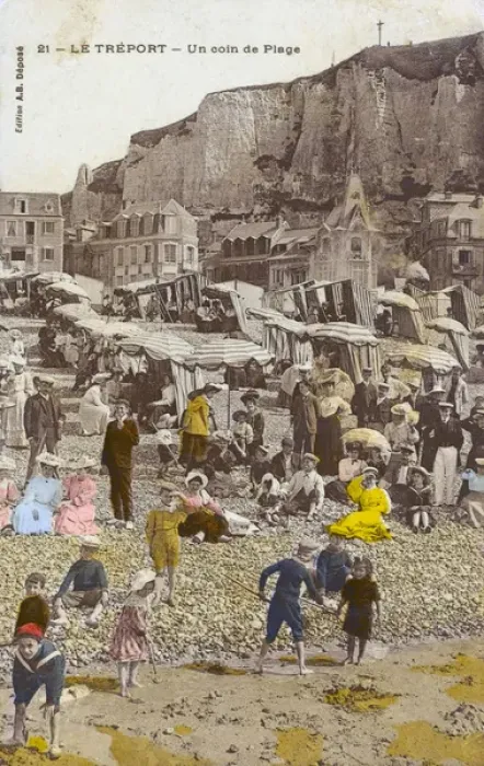 Framed Print : Le Treport - a corner of the Beach - France Framed Print : Le Treport - a corner of the Beach - France