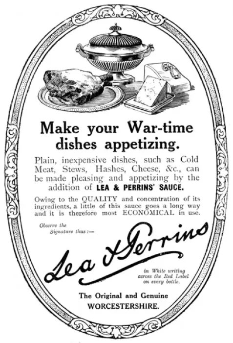 Framed Print : Lea and Perrins advertisement, WW1 Framed Print : Lea and Perrins advertisement, WW1