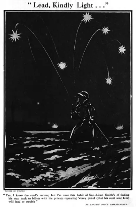 Framed Print : Lead Kindly Light by Bruce Bairnsfather, WW1 cartoon Framed Print : Lead Kindly Light by Bruce Bairnsfather, WW1 cartoon