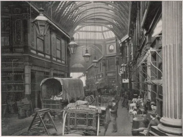 Framed Print : Leadenhall Market 1901 Framed Print : Leadenhall Market 1901