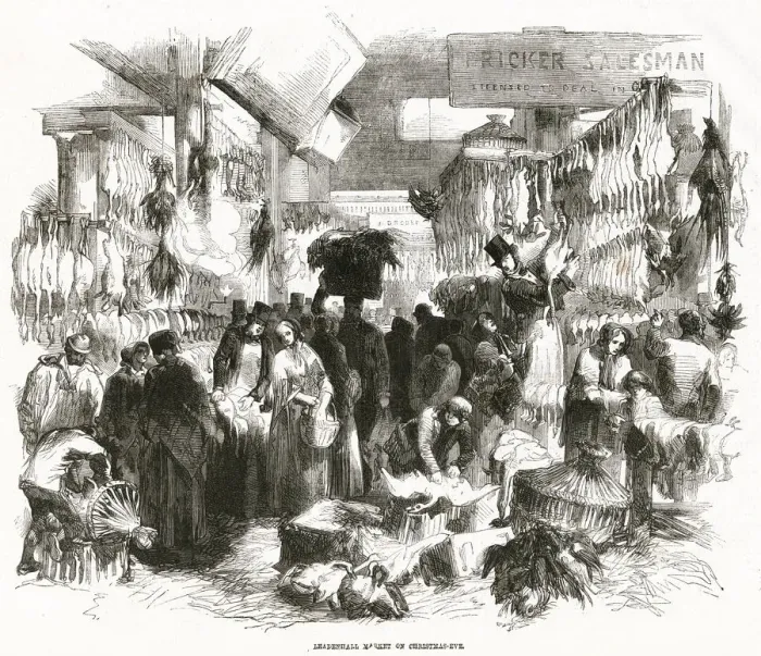 Framed Print : Leadenhall Market on Christmas-eve 1854 Framed Print : Leadenhall Market on Christmas-eve 1854