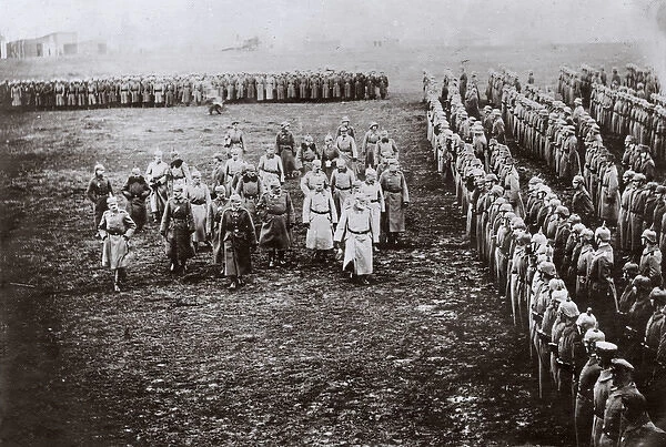 Leaders of Central Powers in field inspection, WW1