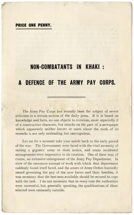 Framed Print : Leaflet, A Defence of the Army Pay Corps Framed Print : Leaflet, A Defence of the Army Pay Corps
