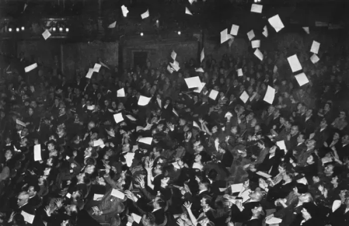 Framed Print : Leaflet Raid at London Theatre, 1939