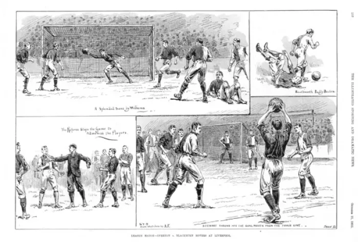 Framed Print : League match - Everton vs. Blackburn Rovers, 1893 Framed Print : League match - Everton vs. Blackburn Rovers, 1893