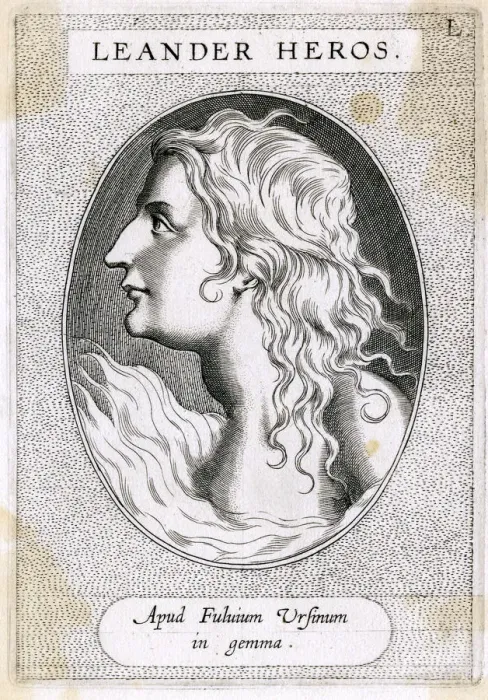 Framed Print : LEANDER. Leander, the lover of Hero (a priestess of Aphrodite)