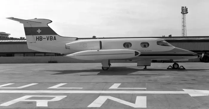 Framed Print : Learjet 23 HB-VBA Framed Print : Learjet 23 HB-VBA