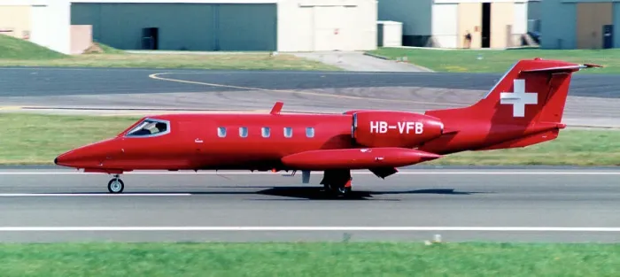 Framed Print : Learjet 35A HB-VFB (msn 35A-145), of Bundesanstalt fer Militerflugpletze, at the Royal International Air Tattoo - RAF Fairford 22 July 1991. Date: 1991 Framed Print : Learjet 35A HB-VFB (msn 35A-145), of Bundesanstalt fer Militerflugpletze, at the Royal International Air Tattoo - RAF Fairford 22 July 1991. Date: 1991