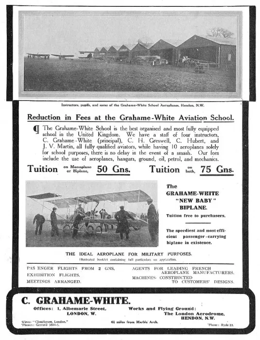 Framed Print : Learn To Fly At The Grahame-White Aviation School At Hendon Framed Print : Learn To Fly At The Grahame-White Aviation School At Hendon