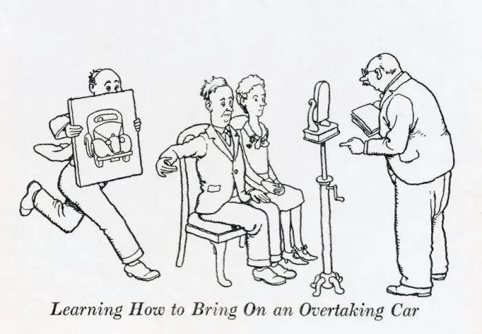 Framed Print : Learning how to bring on an overtaking car / W H Robinson Framed Print : Learning how to bring on an overtaking car / W H Robinson