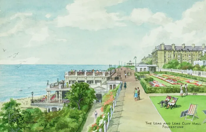 Framed Print : The Leas and Leas Cliff Hall, Folkestone, Kent Framed Print : The Leas and Leas Cliff Hall, Folkestone, Kent