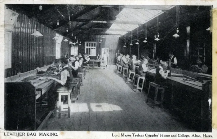 Framed Print : Leather Bag Making, Lord Mayor Treloar Cripples Home & Colle Framed Print : Leather Bag Making, Lord Mayor Treloar Cripples Home & Colle