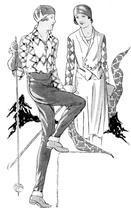 Framed Print : Leathercraft fashions for winter sports, 1930 Framed Print : Leathercraft fashions for winter sports, 1930
