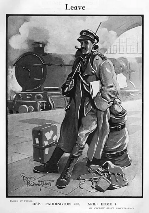 Framed Print : Leave, by Bairnsfather Framed Print : Leave, by Bairnsfather