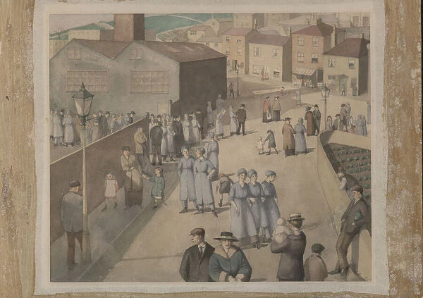 Leaving the Munitions Works, by Winifred Knights, WW1