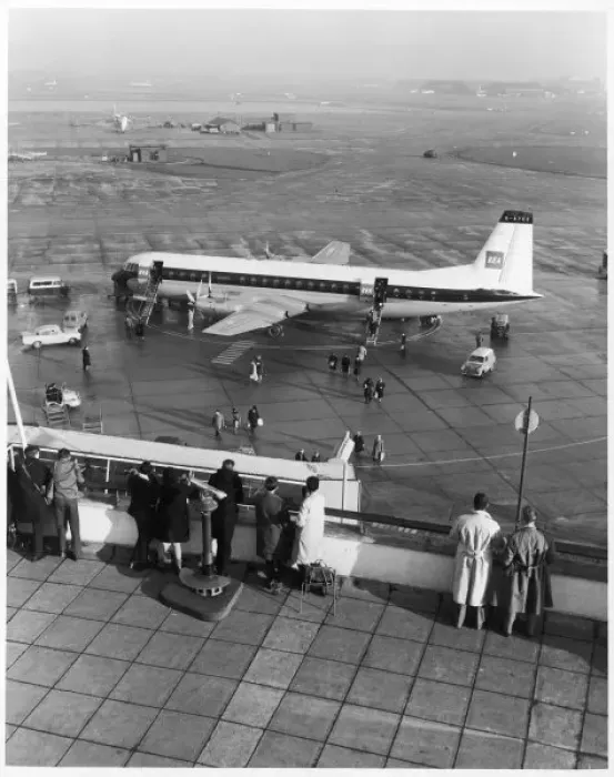 Framed Print : Leaving a Plane 1960S Framed Print : Leaving a Plane 1960S