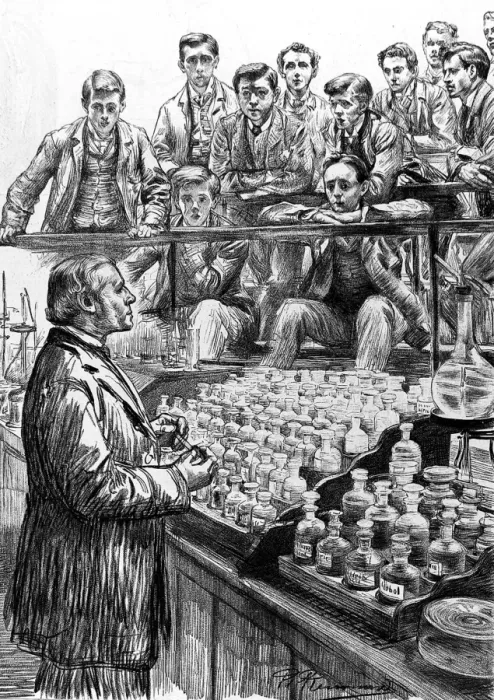 Framed Print : A lecture in Chemistry Framed Print : A lecture in Chemistry