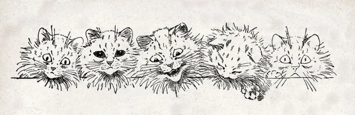 Framed Print : The Lecture, Louis Wain Cats Framed Print : The Lecture, Louis Wain Cats