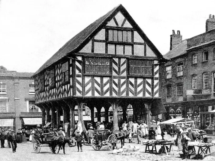 Framed Print : Ledbury Market Place early 1900s Framed Print : Ledbury Market Place early 1900s