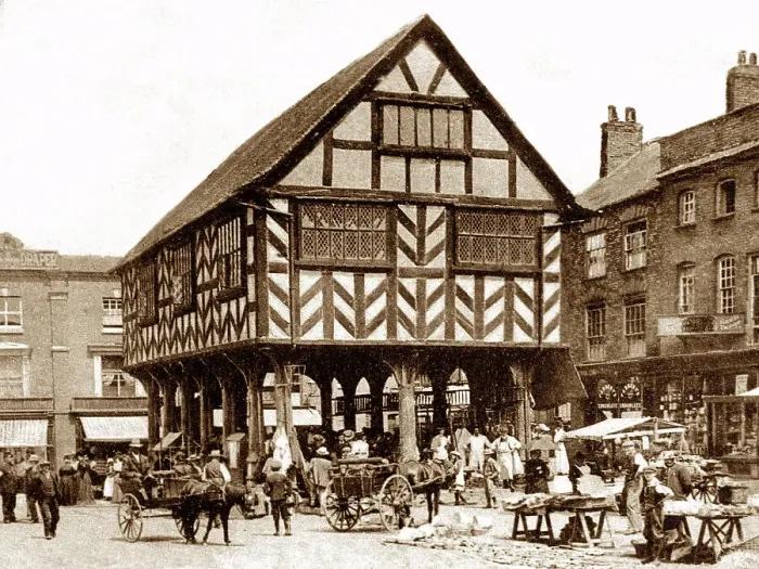 Framed Print : Ledbury Market Place, early 1900s Framed Print : Ledbury Market Place, early 1900s