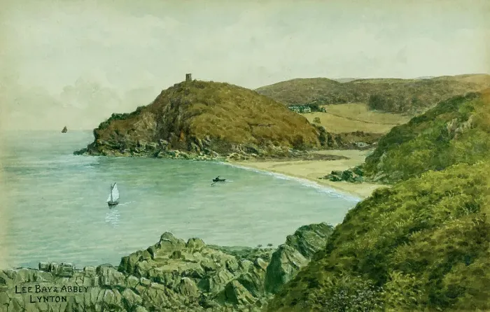 Framed Print : Lee Bay and Abbey, Lynton, Devon Framed Print : Lee Bay and Abbey, Lynton, Devon