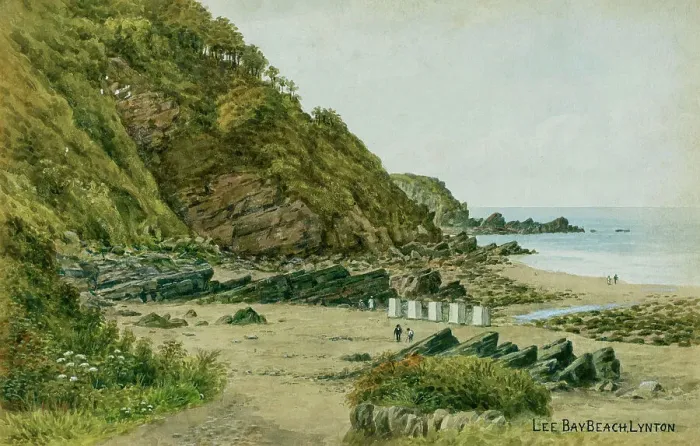 Framed Print : Lee Bay Beach, Lynton, Devon Framed Print : Lee Bay Beach, Lynton, Devon