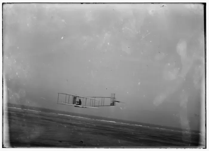 Framed Print : Left rear view of glider at a low altitude, showing the fixe Framed Print : Left rear view of glider at a low altitude, showing the fixe