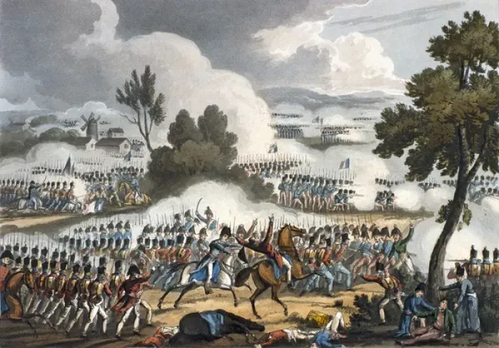 Framed Print : The Left Wing of the British Army in action, at Waterloo Framed Print : The Left Wing of the British Army in action, at Waterloo