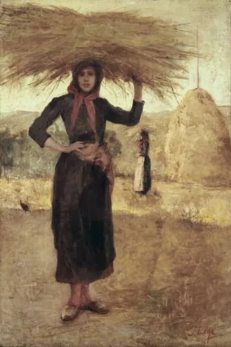 Framed Print : LEGA, Silvestro (1826-1895). Peasant woman with Framed Print : LEGA, Silvestro (1826-1895). Peasant woman with