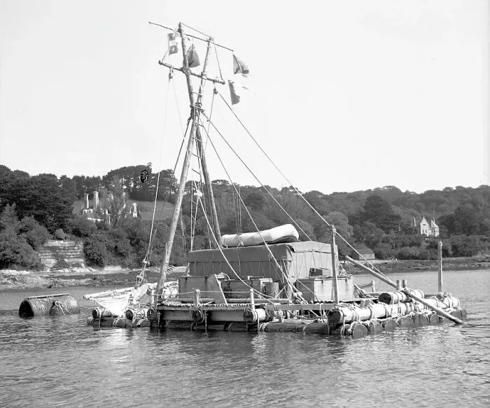 Framed Print : L'egare II - North Atlantic expedition raft, at Falmouth Framed Print : L'egare II - North Atlantic expedition raft, at Falmouth