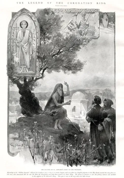 Framed Print : The legend of Edward the Confessor's ring, the stone of which is in the state crown Framed Print : The legend of Edward the Confessor's ring, the stone of which is in the state crown