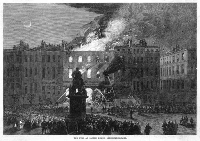 Framed Print : Leicester Square Fire Framed Print : Leicester Square Fire