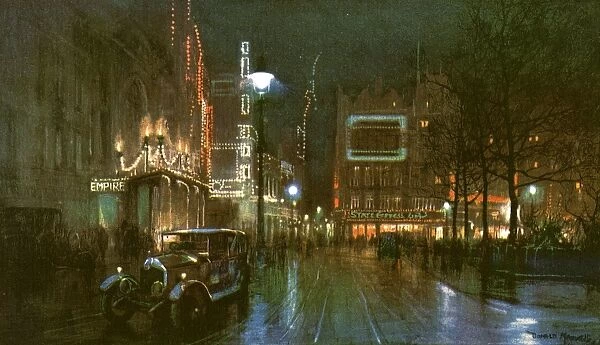 Leicester Square, London, by night 1926