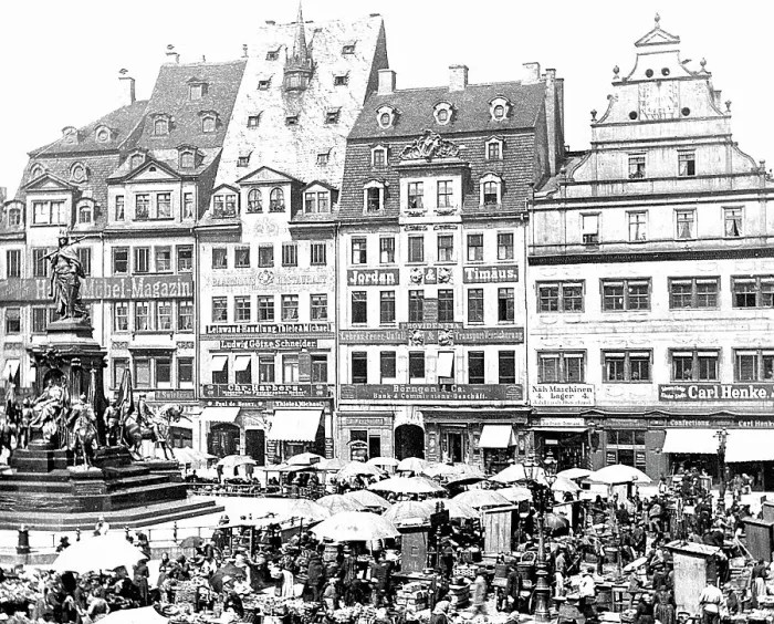 Framed Print : Leipzig Market Place Victorian period Framed Print : Leipzig Market Place Victorian period