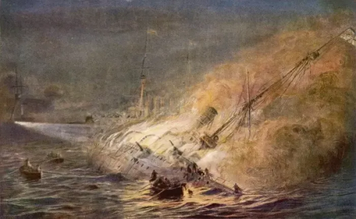 Framed Print : Leipzig Sinking 1914 Framed Print : Leipzig Sinking 1914