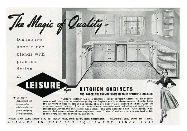 Leisure Kitchens advertisment, 1950s