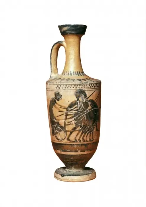 Framed Print : Lekythos decorated with a painted chariot. 6th Framed Print : Lekythos decorated with a painted chariot. 6th