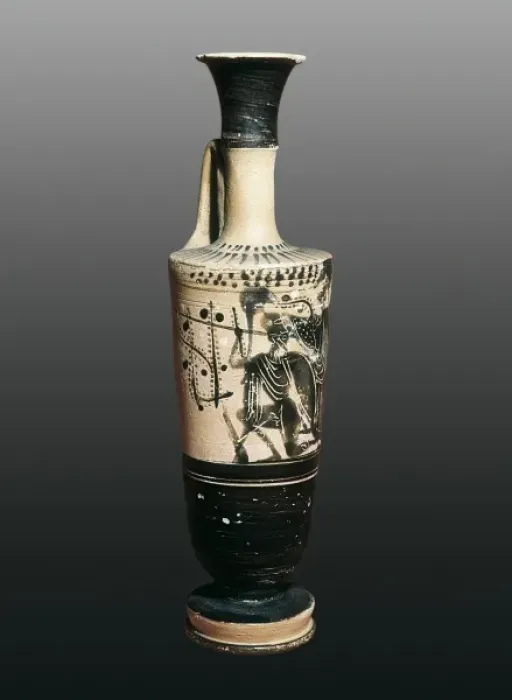 Framed Print : Lekythos decorated with a soldier figure. 5th Framed Print : Lekythos decorated with a soldier figure. 5th