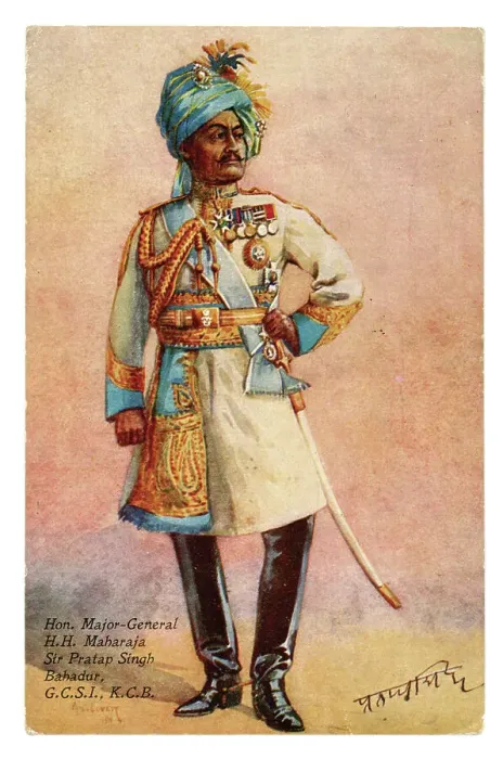 Framed Print : Full lemgth image of the Maharajah Sir Pratap Singh Framed Print : Full lemgth image of the Maharajah Sir Pratap Singh