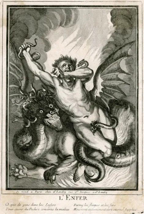 Framed Print : LENFER A condemned soul writhes in agony as a demon carries him to eternal torment Framed Print : LENFER A condemned soul writhes in agony as a demon carries him to eternal torment