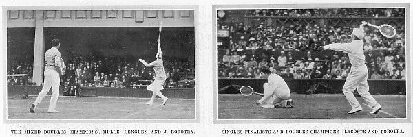 Lenglen, Borotra and Lacoste playing doubles