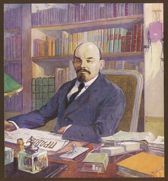 Lenin at Desk / Col. VLADIMIR ILICH ULYANOV LENIN Russian statesman in office